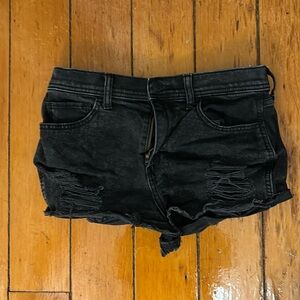 Hollister Black Ripped Shorts Size 5